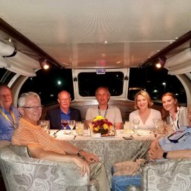 Friends Dining on the Northern Sky Rail Charter